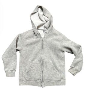 Champion Hoodie Full Zip Pockets Grey Fleece lined Pockets Flaw kids Medium